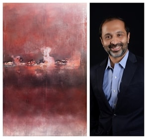 Eternal Present, an acrylic on canvas, painted by artist Narayan Lakshman (right) is also displayed at the exhibition. Eternal Present, an acrylic on canvas, painted by artist Narayan Lakshman (right) is also displayed at the exhibition.