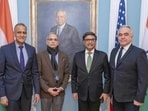 Foreign secretary Vikram Misri with US deputy secretary of state Kurt Campbell and other officials. (ANI) Foreign secretary Vikram Misri with US deputy secretary of state Kurt Campbell and other officials. (ANI)
