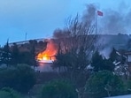 This handout image released by the Demiroren News Agency (DHA) on December 24, 2024, shows the moment of an explosion in Balikesir. This handout image released by the Demiroren News Agency (DHA) on December 24, 2024, shows the moment of an explosion in Balikesir.