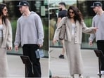 Priyanka Chopra and Nick Jonas enjoyed holiday shopping in Los Angeles in chic cashmere outfits. Priyanka Chopra and Nick Jonas enjoyed holiday shopping in Los Angeles in chic cashmere outfits.