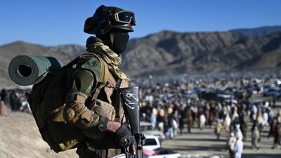 A Taliban security personnel stands guard during the funeral ceremony of Khalil Ur-Rahman Haqqani, the Minister for Refugees and Repatriation on December 12. He was killed in a suicide bombing in Kabul the day before in an attack claimed by the Islamic State group. (AFP FILE PHOTO) A Taliban security personnel stands guard during the funeral ceremony of Khalil Ur-Rahman Haqqani, the Minister for Refugees and Repatriation on December 12. He was killed in a suicide bombing in Kabul the day before in an attack claimed by the Islamic State group. (AFP FILE PHOTO)