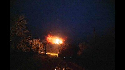 A Ukrainian AS-90 self-propelled artillery vehicle fires towards Russian positions at the frontline on Pokrovsk direction, Donetsk region, Ukraine, Wednesday, Dec. 23, 2024. (AP Photo/Evgeniy Maloletka) (AP) A Ukrainian AS-90 self-propelled artillery vehicle fires towards Russian positions at the frontline on Pokrovsk direction, Donetsk region, Ukraine, Wednesday, Dec. 23, 2024. (AP Photo/Evgeniy Maloletka) (AP)