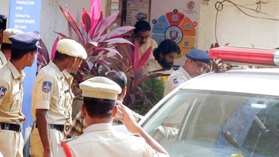 Allu Arjun at Chikkadpally Police Station after being arrested on December 13 in connection with the case of death of a woman at Sandhya theatre on December 4, in Hyderabad. (ANI) Allu Arjun at Chikkadpally Police Station after being arrested on December 13 in connection with the case of death of a woman at Sandhya theatre on December 4, in Hyderabad. (ANI)