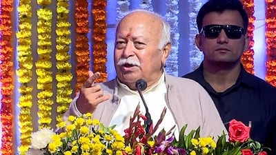 RSS chief Mohan Bhagwat addresses the inauguration of the new building of the Lokseva E-School and Junior College in Pune on Friday. (ANI) RSS chief Mohan Bhagwat addresses the inauguration of the new building of the Lokseva E-School and Junior College in Pune on Friday. (ANI)
