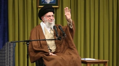Iran's Supreme Leader Ayatollah Ali Khamenei greets people as he makes a speech in Tehran. (File) (AFP) Iran's Supreme Leader Ayatollah Ali Khamenei greets people as he makes a speech in Tehran. (File) (AFP)