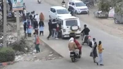 Police sad the abduction was captured in a CCTV installed in Deeg district’s Pahari area (Videograb) Police sad the abduction was captured in a CCTV installed in Deeg district’s Pahari area (Videograb)