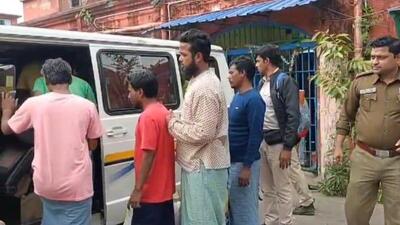 The 12 fishermen accidentally entered Indian waters after their boat capsized. The 12 fishermen accidentally entered Indian waters after their boat capsized.