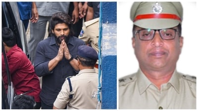 Pushpa 2 actor Allu Arjun appeared before Hyderabad Police in connection with the Sandhya Theatre stampede case on Tuesday (PTI and hyderabadpolice.gov.in) Pushpa 2 actor Allu Arjun appeared before Hyderabad Police in connection with the Sandhya Theatre stampede case on Tuesday (PTI and hyderabadpolice.gov.in)