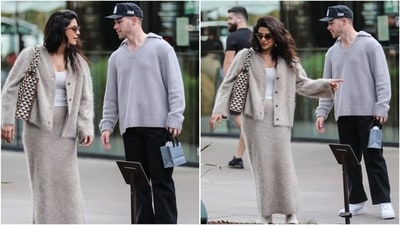 Priyanka Chopra and Nick Jonas enjoyed holiday shopping in Los Angeles in chic cashmere outfits. (Instagram/@jerryxmimi) Priyanka Chopra and Nick Jonas enjoyed holiday shopping in Los Angeles in chic cashmere outfits. (Instagram/@jerryxmimi)