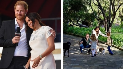 Prince Harry and Meghan Markle shared a picture of Lilibet, 3, and Archie, 5. Prince Harry and Meghan Markle shared a picture of Lilibet, 3, and Archie, 5.