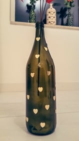wine bottle turned into vase. wine bottle turned into vase.