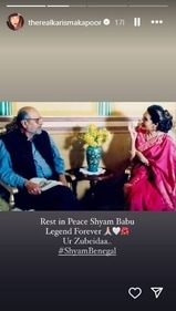 Karisma Kapoor pays tribute to Shyam Benegal