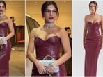 Bhumi Pednekar stuns in burgundy dress at Jacky Bhagnani's birthday bash.