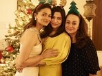 Alia Bhatt spent Christmas evening with her mom Soni Razdan and sister Shaheen Bhatt.
