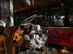 A BEST bus collided with several vehicles in the Kurla area of Mumbai on December 9. (Photo by Raju Shinde/HT Photo) A BEST bus collided with several vehicles in the Kurla area of Mumbai on December 9. (Photo by Raju Shinde/HT Photo)