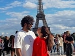 Vignesh Shivan and Nayanthara at the Eiffel Tower in Paris.