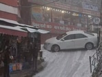 A viral video shows a Toyota car slipping on a snow-covered road in Shimla