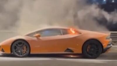 Lamborghini goes up in flames