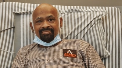 Vinod Kambli at Aakruti Hospital in Kopar village in Bhiwandi