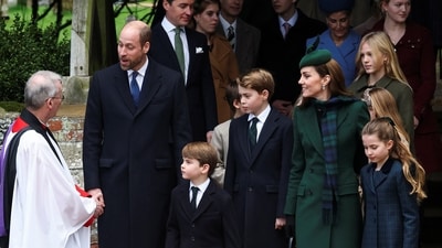 Prince Louis looked clearly thrilled as he was all grinning after getting presents from the public, which included a variety of stuffed toys, Christmas crackers, flowers, and a box of Cadbury's chocolates.