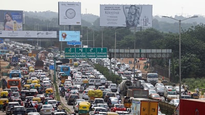 Bengaluru: Vehicles stuck in a traffic jam on a road, in Bengaluru, Karnataka. (file) (PTI) Bengaluru: Vehicles stuck in a traffic jam on a road, in Bengaluru, Karnataka. (file) (PTI)