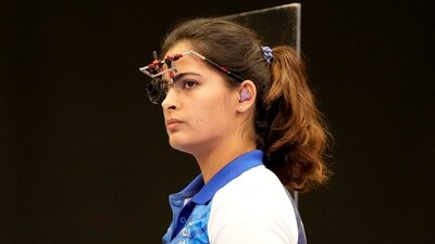 Manu Bhaker during the 25m Pistol Women�s Final event at the 2024 Summer Olympics, (PTI) Manu Bhaker during the 25m Pistol Women�s Final event at the 2024 Summer Olympics, (PTI)