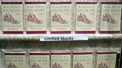 The Satanic Verses by Salman Rushdie book at Bahrisons book store Khan Market. in New Delhi, India. (Hindustan Times)
