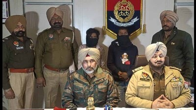 The accused in police custody in Ludhiana on Wednesday. (HT photo) The accused in police custody in Ludhiana on Wednesday. (HT photo)