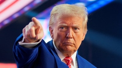 U.S. President-elect Donald Trump gestures at Turning Point USA's AmericaFest in Phoenix, Arizona, U.S., December 22, 2024. (File) (REUTERS)