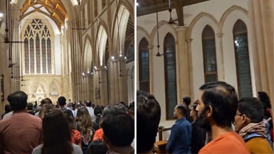 The Wild Voices choir performed a beautiful rendition of the national anthem during a service at the Afghan Church in Mumbai. (X/@samar11)
