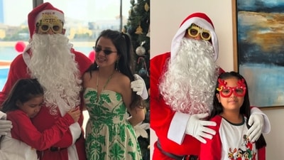 Sakshi shared images of MS Dhoni dressed as Santa, with daughter Ziva (Instagram/sakshisingh_r) Sakshi shared images of MS Dhoni dressed as Santa, with daughter Ziva (Instagram/sakshisingh_r)