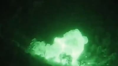 Purported videos circulating on social media showed infrared footage of the airstrikes on Afghanistan (X/@RT_com) Purported videos circulating on social media showed infrared footage of the airstrikes on Afghanistan (X/@RT_com)