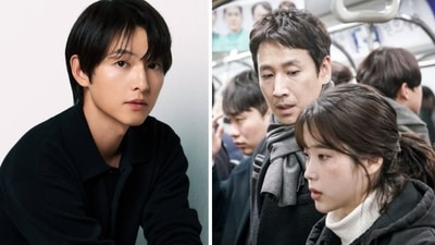 Song Joong Ki (left) My Mister poster starring Lee Sun Kyun and IU (right) Song Joong Ki (left) My Mister poster starring Lee Sun Kyun and IU (right)