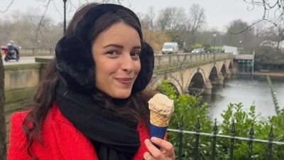 Triptii Dimri is vacationing in the UK, and shared a picture of herself spending the day walking around different spots and trying ice-cream. Triptii Dimri is vacationing in the UK, and shared a picture of herself spending the day walking around different spots and trying ice-cream.