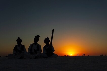 The sunrise & sunset in the Great Rann of Kutch is a spectacle to behold. The sunrise & sunset in the Great Rann of Kutch is a spectacle to behold.
