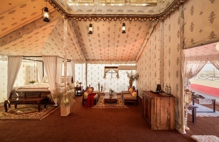 The Rajwadi Suite of the Rann Utsav Tent City. The Rajwadi Suite of the Rann Utsav Tent City.