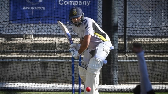 India's captain Rohit Sharma during a practice session (AFP)