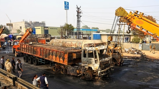 Jaipur: An LPG tanker collided with a truck on December 20. (PTI file photo)