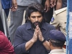 Actor Allu Arjun arrives at the Chikkadpally police station for questioning as part of an ongoing probe into the stampede during the screening of Pushpa-2 in Hyderabad, on Tuesday. (PTI) Actor Allu Arjun arrives at the Chikkadpally police station for questioning as part of an ongoing probe into the stampede during the screening of Pushpa-2 in Hyderabad, on Tuesday. (PTI)