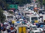 There was severe traffic congestion around the area, and Bengaluru Traffic Police suggested commuters choose alternate routes for travel. (Pic used for representation) (HT)