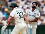 Australia's Marnus Labuschagne (L) collides with India's Mohammed Siraj Australia's Marnus Labuschagne (L) collides with India's Mohammed Siraj