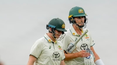 The hosts reached 311/6 in 86 overs at Stumps, with Steve Smith (68*) and Pat Cummins (8*) remaining unbeaten. (AP) The hosts reached 311/6 in 86 overs at Stumps, with Steve Smith (68*) and Pat Cummins (8*) remaining unbeaten. (AP)