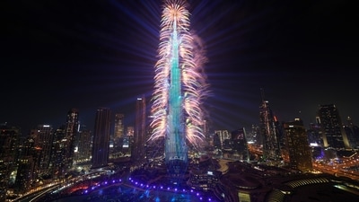 8. Dubai, UAE - Fireworks explode at the Burj Khalifa, the world's tallest building, during the New Year's Eve celebration, in Dubai. Dubai’s extravagant fireworks displays, especially over the Burj Khalifa, make it a global hotspot for New Year’s Eve. In addition to luxury parties, the city offers endless entertainment and lavish events. (AP) 8. Dubai, UAE - Fireworks explode at the Burj Khalifa, the world's tallest building, during the New Year's Eve celebration, in Dubai. Dubai’s extravagant fireworks displays, especially over the Burj Khalifa, make it a global hotspot for New Year’s Eve. In addition to luxury parties, the city offers endless entertainment and lavish events. (AP)