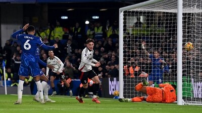 Fulham's Welsh midfielder Harry Wilson scores the equalising goal. (AFP) Fulham's Welsh midfielder Harry Wilson scores the equalising goal. (AFP)