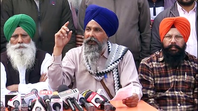 Farmer leader Sarwan Singh Pandher speaking to the media on the 'Punjab Bandh' call for December 30, in Sangrur on Thursday. (ANI) Farmer leader Sarwan Singh Pandher speaking to the media on the 'Punjab Bandh' call for December 30, in Sangrur on Thursday. (ANI)