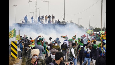 Farmers, under the banner of SKM (Non-Political) and Kisan Mazdoor Morcha, have been protesting at the Shambhu and Khanauri border points between Punjab and Haryana since February 13, after their march to Delhi was blocked by security forces. (PTI) Farmers, under the banner of SKM (Non-Political) and Kisan Mazdoor Morcha, have been protesting at the Shambhu and Khanauri border points between Punjab and Haryana since February 13, after their march to Delhi was blocked by security forces. (PTI)