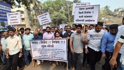 Kalyan East residents participated in a silent march to protest against the rape and murder on Wednesday. (Pramod Tambe/ HT)