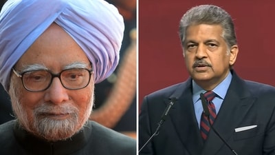 Anand Mahindra's touching tribute for Dr Manmohan Singh has gone viral. (AFP, PTI) Anand Mahindra's touching tribute for Dr Manmohan Singh has gone viral. (AFP, PTI)