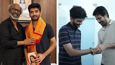 D Gukesh meets Rajinikanth and Sivakarthikeyan in Chennai.