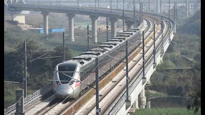 Prime Minister Narendra Modi will inaugurate a 13-km section of the Regional Rapid Transit System (RRTS) connecting New Ashok Nagar in Delhi to Sahibabad in Ghaziabad on December 29. (SAKIB ALI/HT)